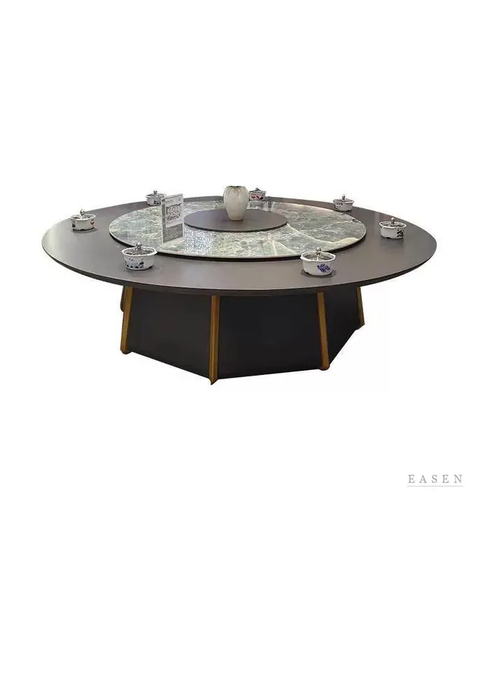 Octagon-Base Dark Banquet Table — Restaurant Table
