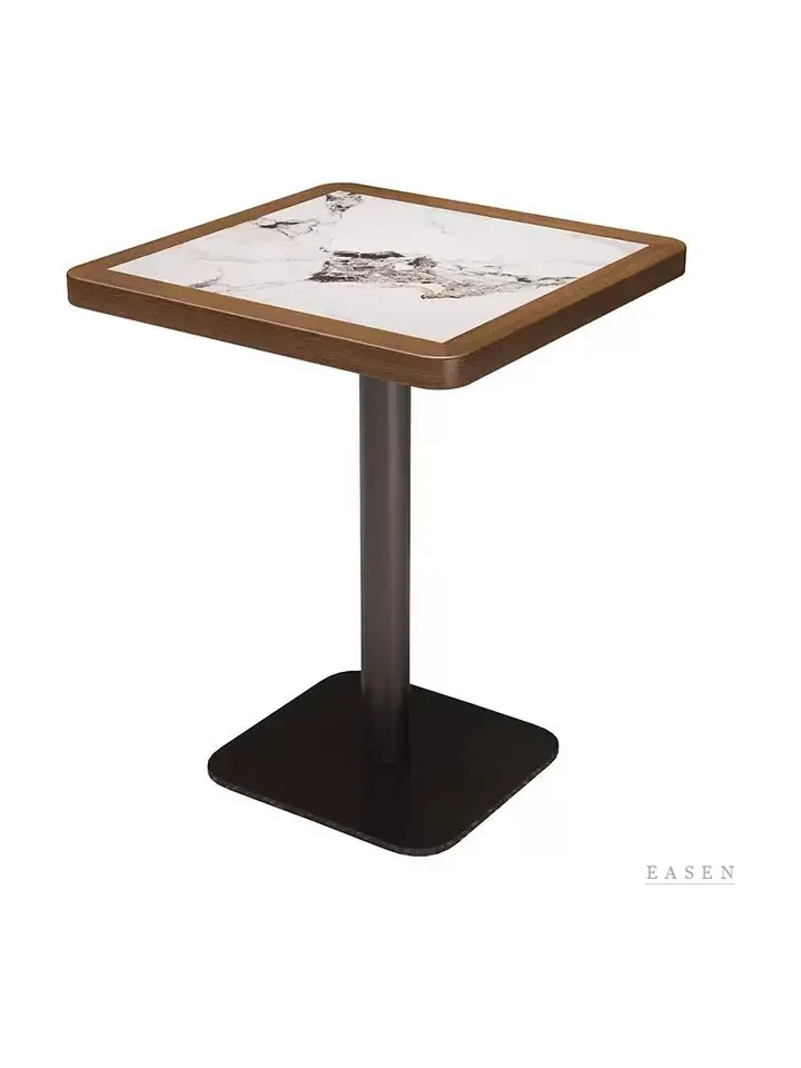 Round-Foot Oak Cafe Table — 3