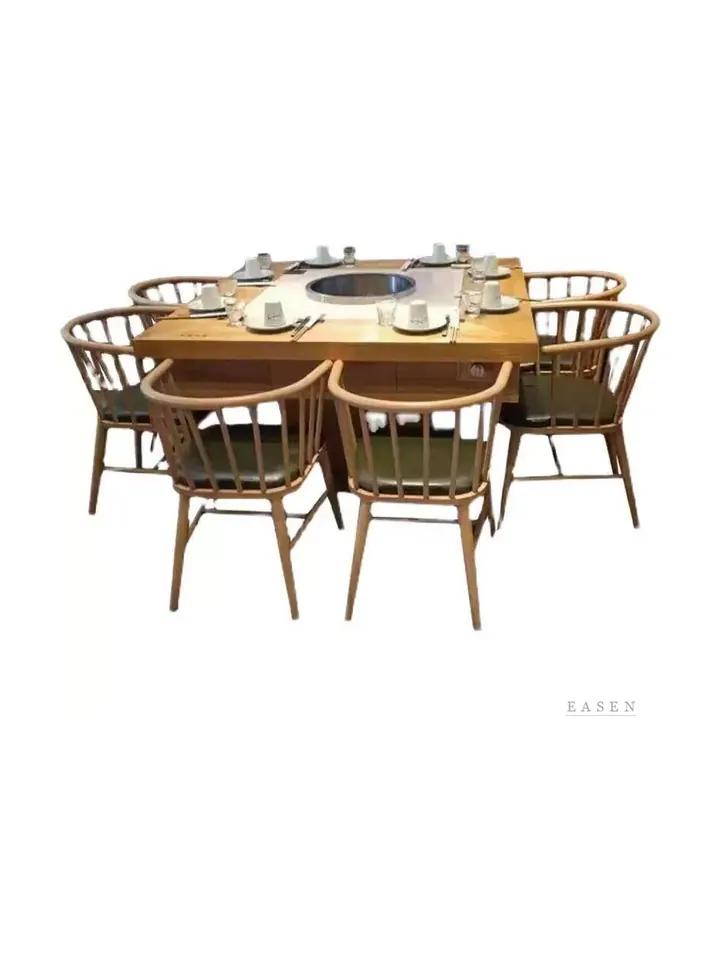 Olive-Cushion Hotpot Set — Restaurant Table