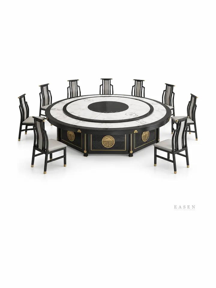 Gold-Medallion Banquet Dining Set — Restaurant Table