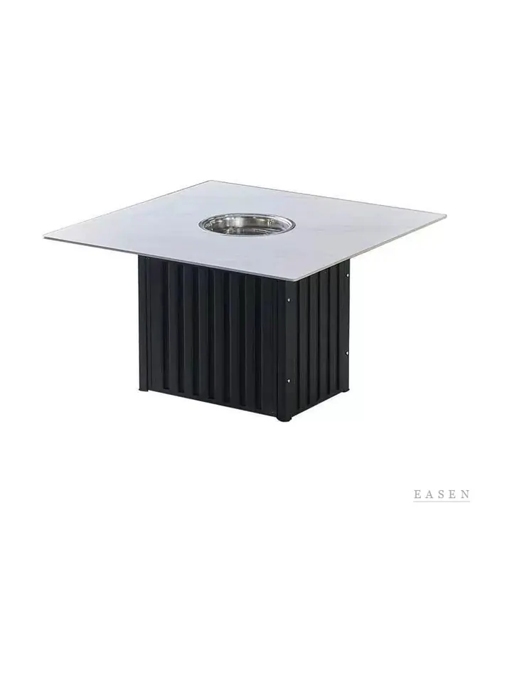 Slatted-Box Square Hotpot Table — Restaurant Table