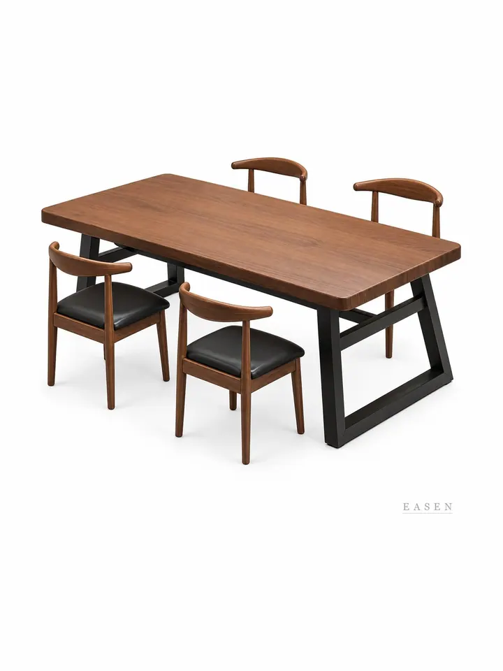 Trapezoid-Leg Horn-Back Dining Set — Restaurant Table