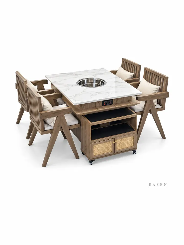 Casters Cabinet Hotpot Set — Restaurant Table