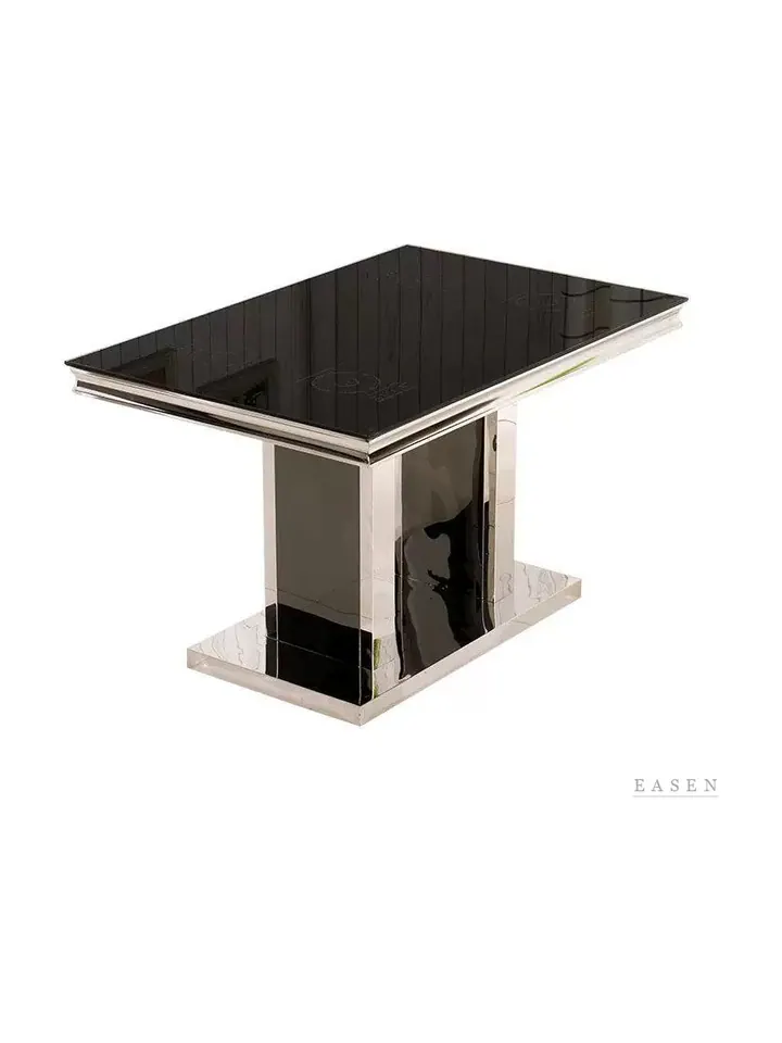 Mirror-Column Glass Hotpot Table — Restaurant Table