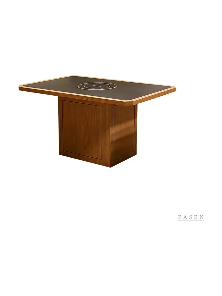 Black-Top Wood-Box Hotpot Table — Restaurant Table