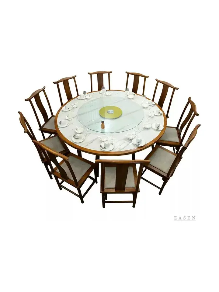 Glass Lazy-Susan Dining Set — Restaurant Table