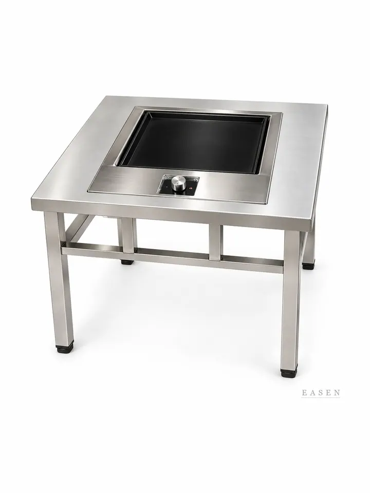 Stainless Four-Leg BBQ Table — Restaurant Table