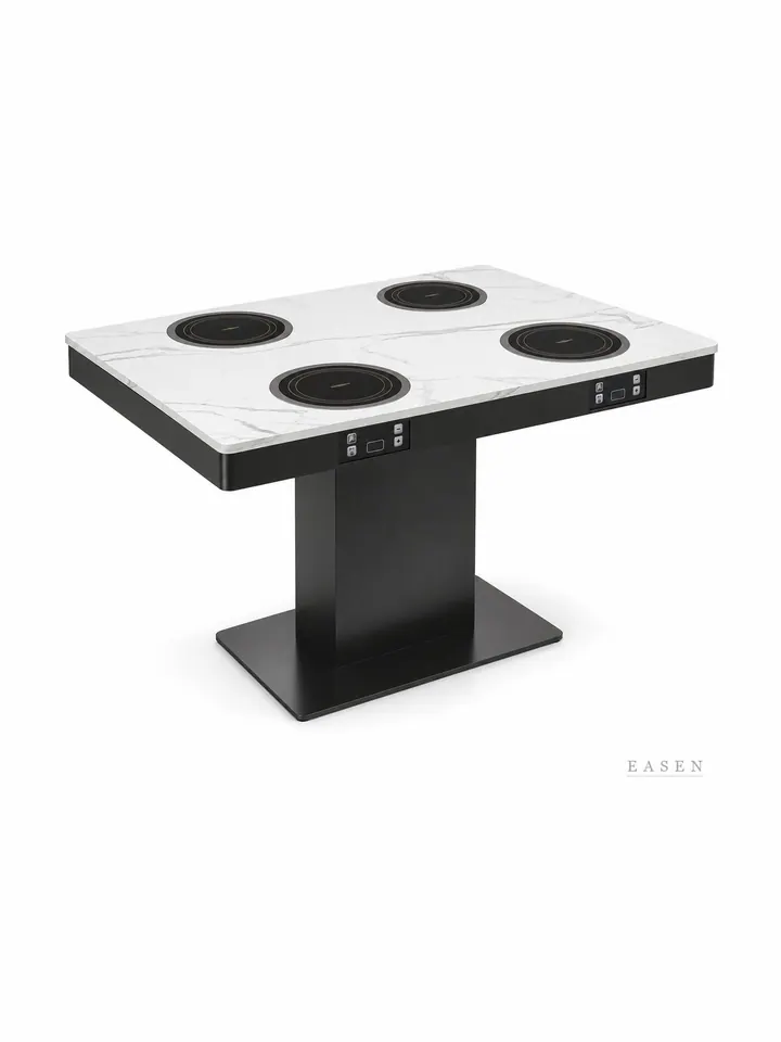 Four-Burner Plate-Base Hotpot Table — Restaurant Table