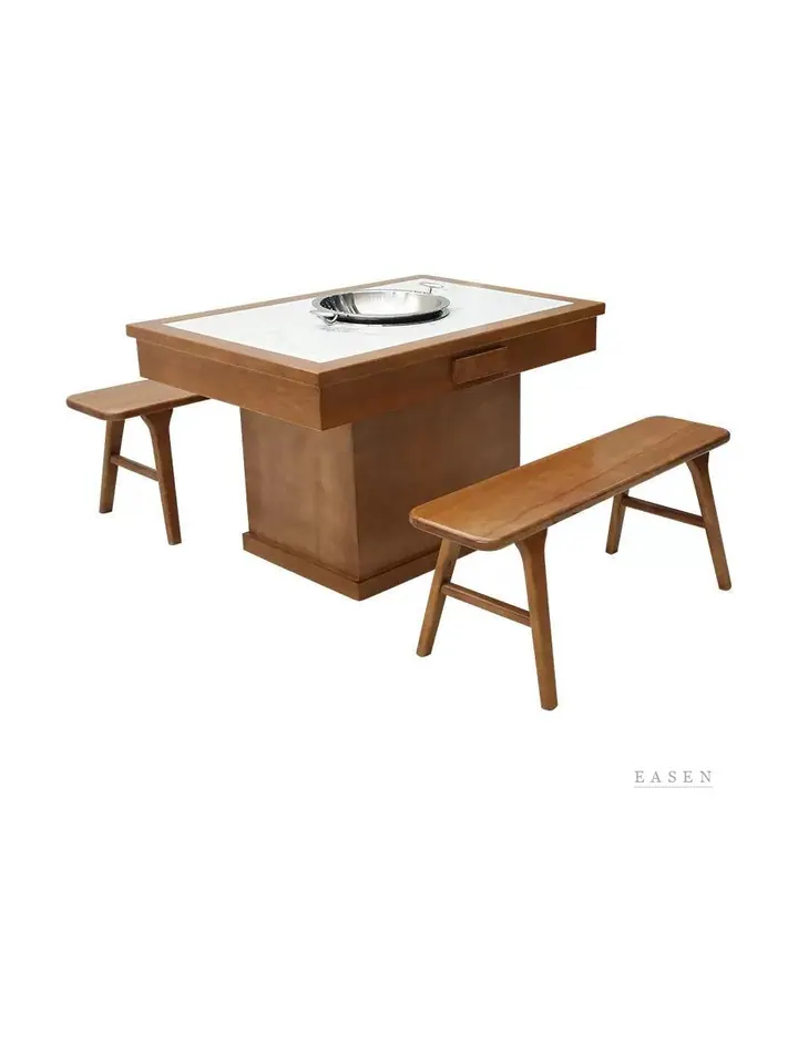 Drawer Hotpot Table Bench Set — Restaurant Table