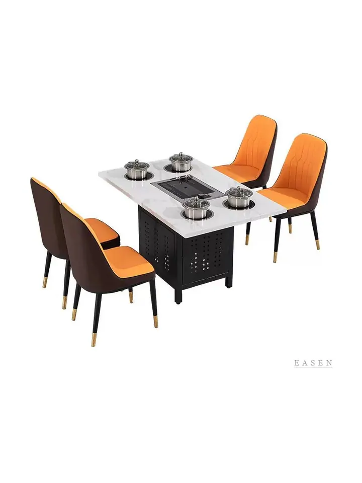 Four-Burner Grill Hotpot Set — Restaurant Table