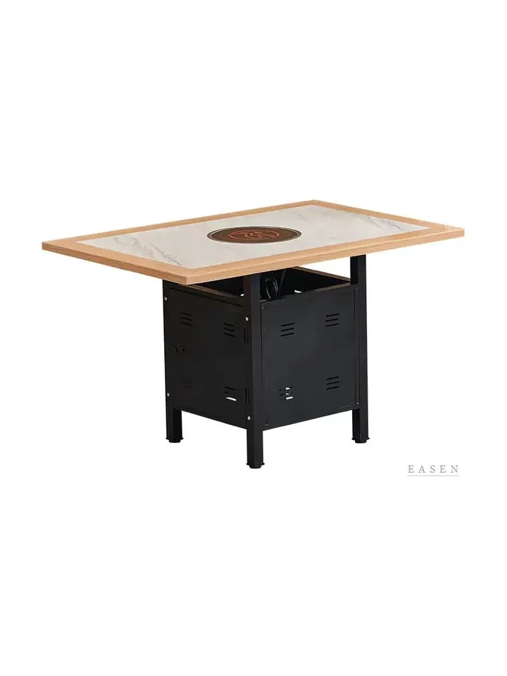 Vented-Cabinet Marble Hotpot Table — Restaurant Table