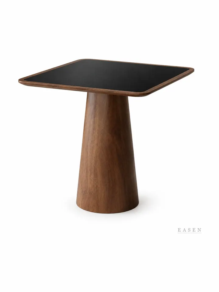 Black-Top Walnut Cone Table — Café Table