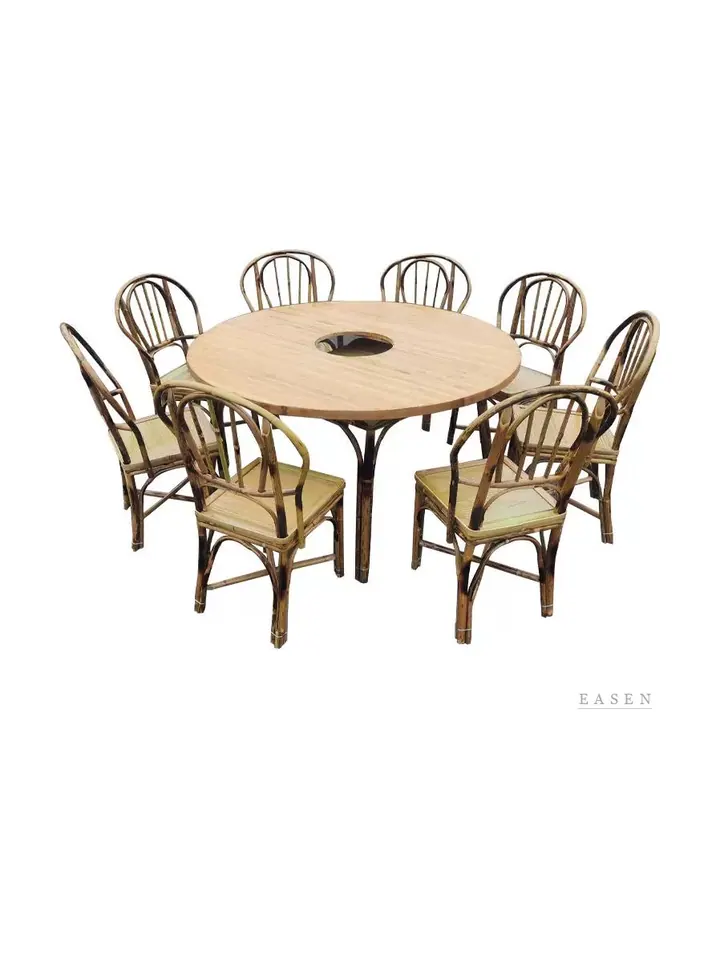 Bamboo Arched-Back Hotpot Set — Restaurant Table