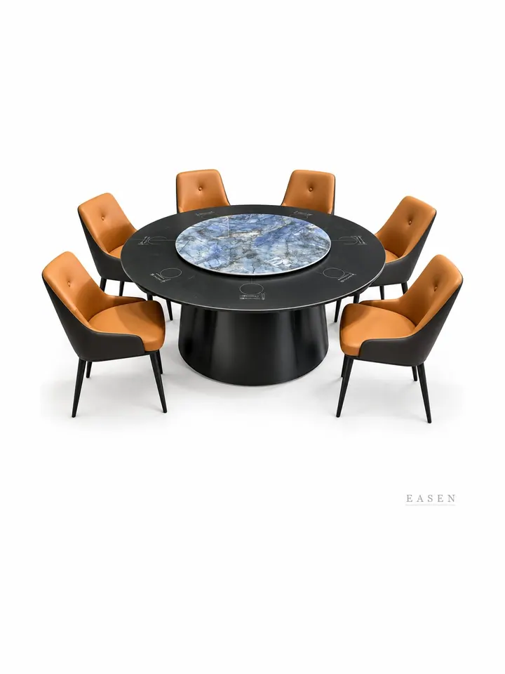 Drum-Table Upholstered Dining Set — Restaurant Table