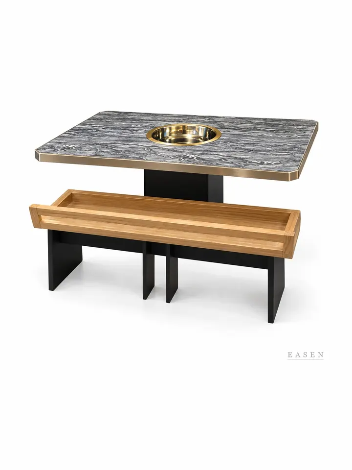 Trough-Bench Hotpot Set — Restaurant Table