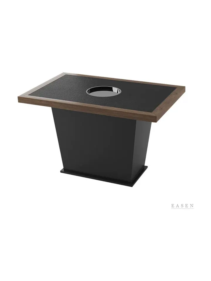 Tapered-Box Wood-Edge Hotpot Table — Restaurant Table