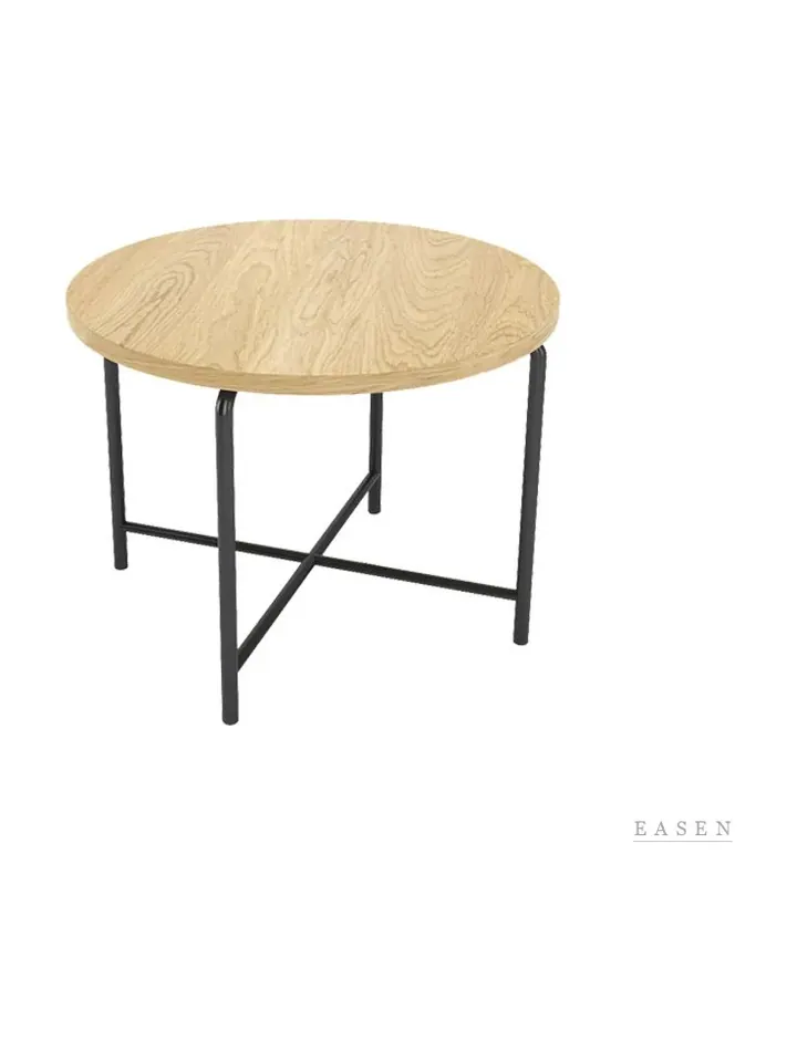 Cross-Braced Oak Round Table — Café Table