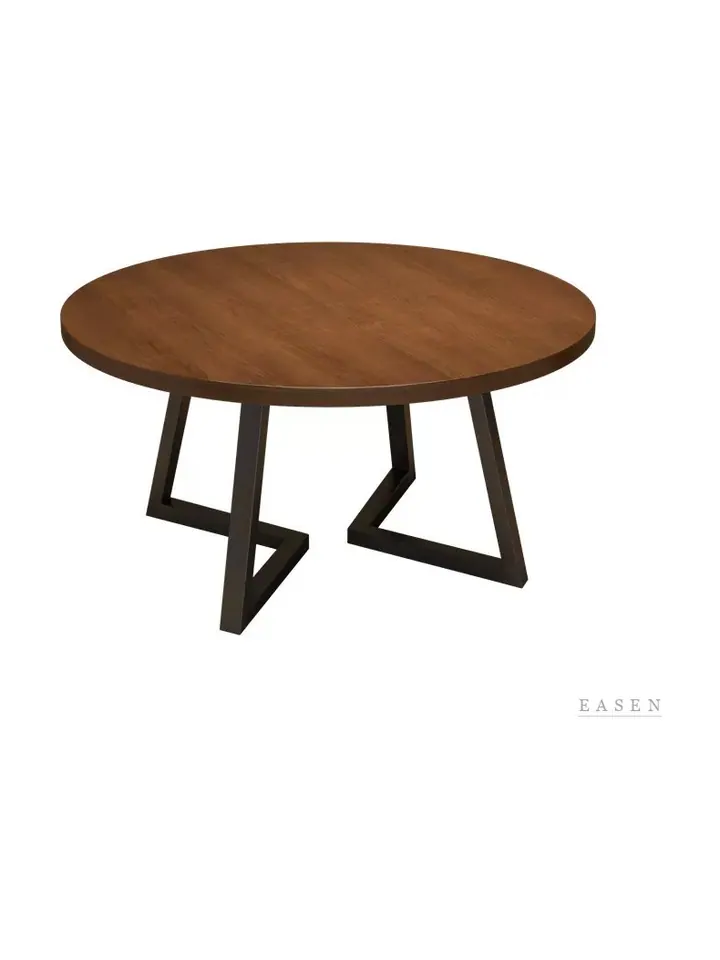 Angled-Leg Walnut Round Table — Restaurant Table