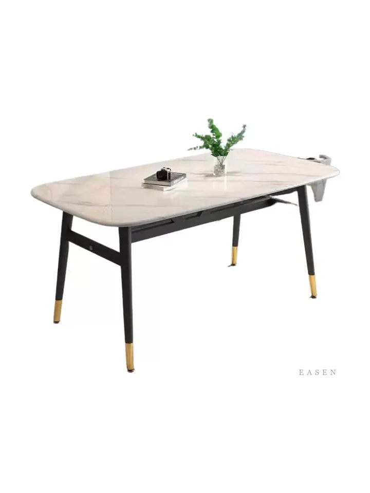 Gold-Cap Stone Dining Table — Restaurant Table