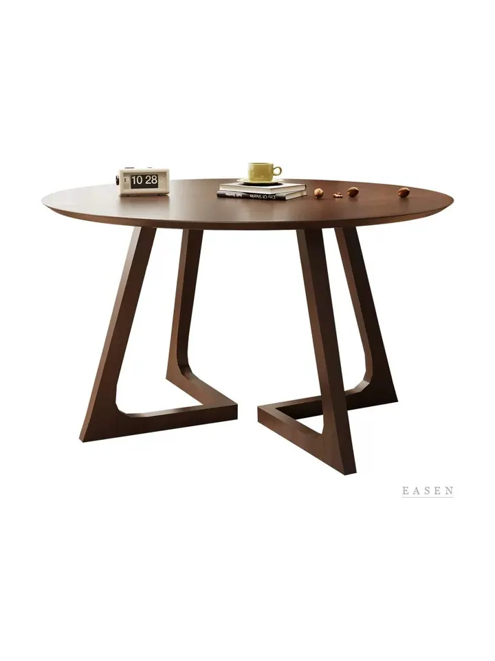V-Frame Walnut Round Table — Restaurant Table