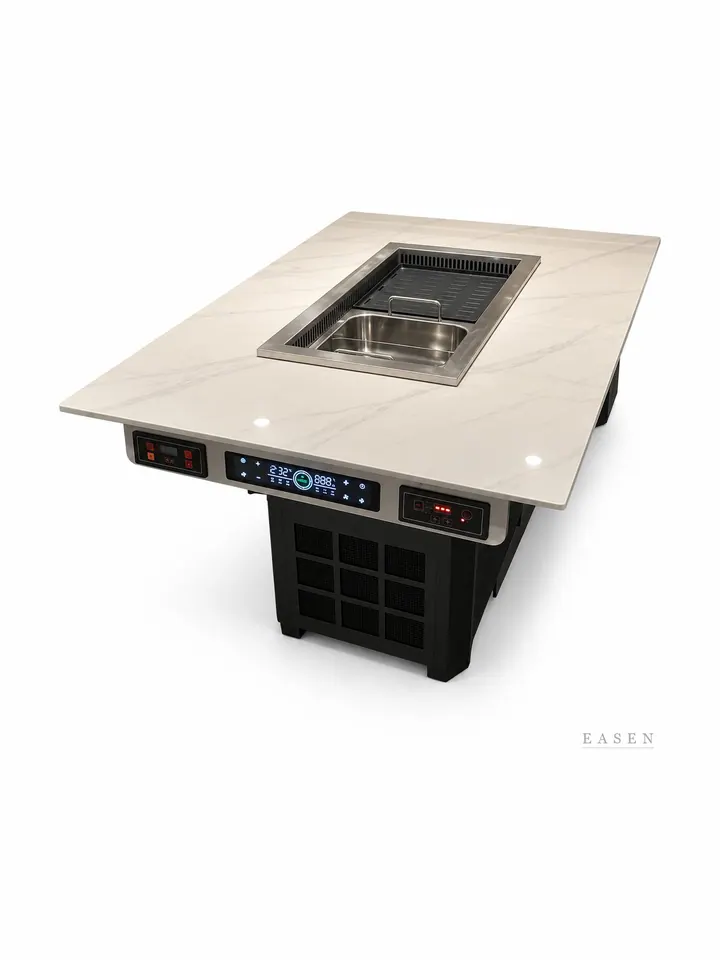 LED Two-Zone BBQ Table — Restaurant Table