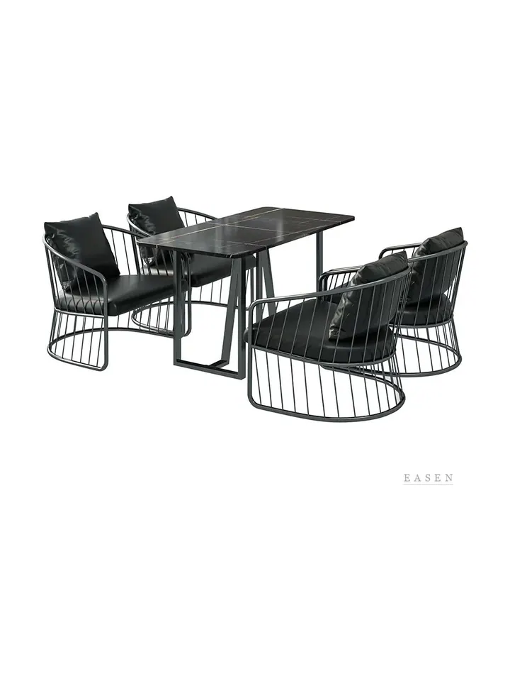 Cage-Frame Outdoor Dining Set — Restaurant Table