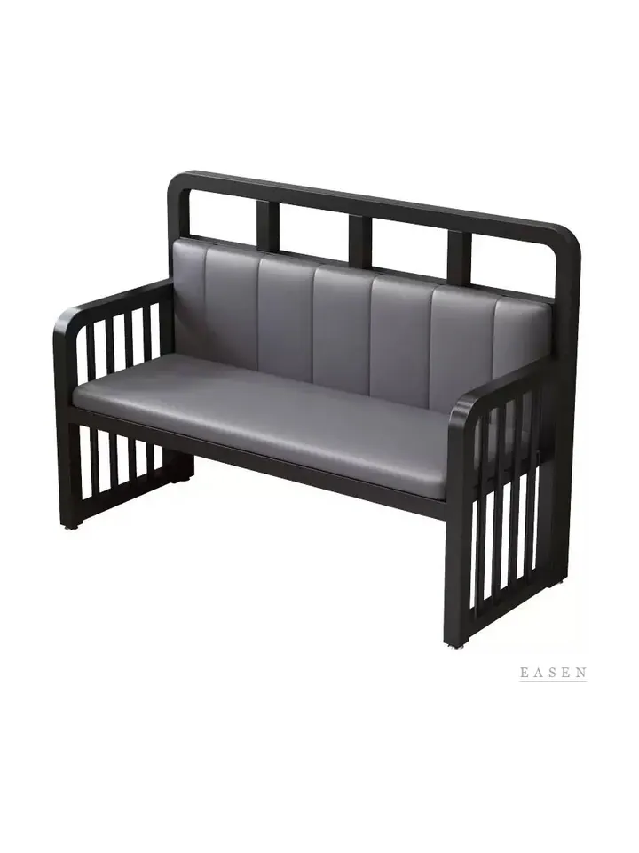 Grey Channel-Back Spindle Booth — Restaurant Booth seating