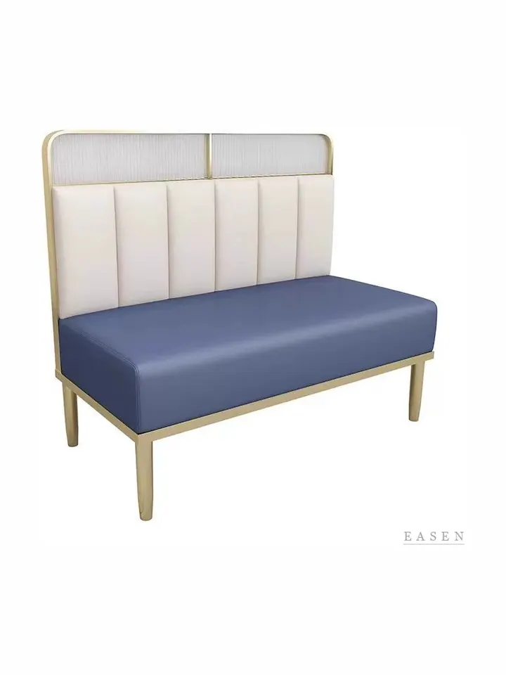 Gold-Leg Blue Channel Booth — Restaurant Booth seating