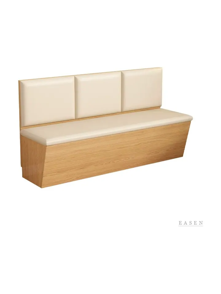 Light-Wood Box Leather Booth — Restaurant Booth seating