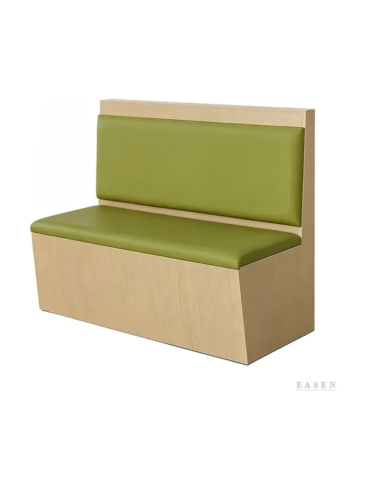Olive-Orange Wood-Base Booth — Restaurant Booth seating