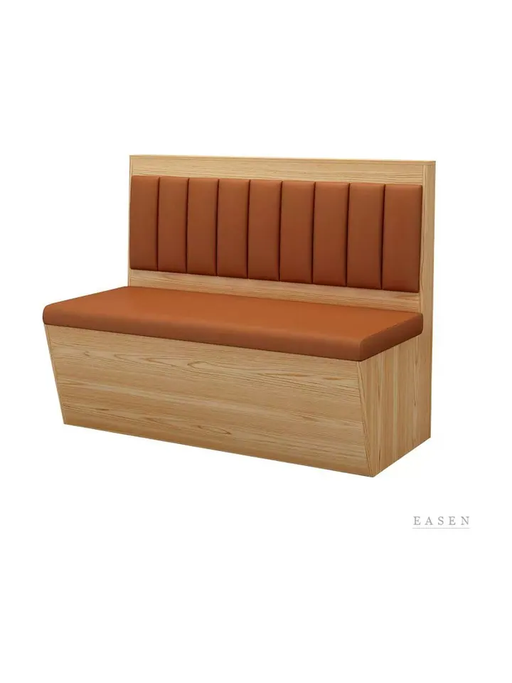 Velvet Channel-Back Wood Booth — Restaurant Booth seating