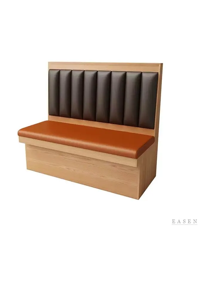Velvet Channel-Back Wood Booth — 3