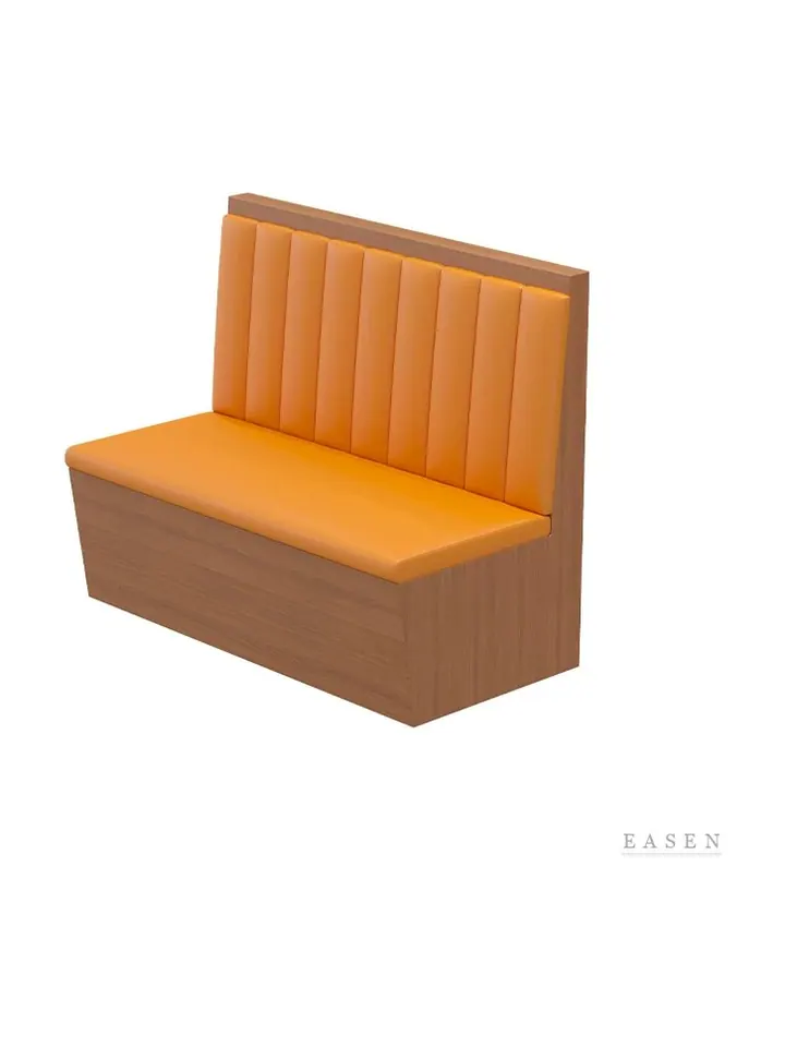 Orange Channel-Back Wood Booth — Restaurant Booth seating