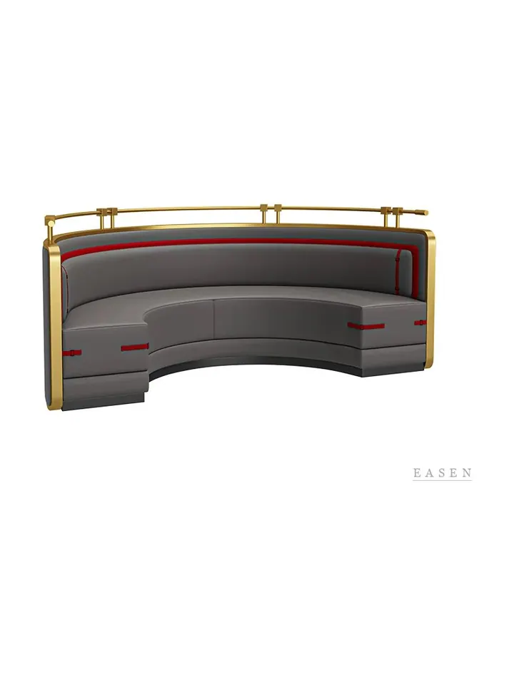 Brass-Rail Corner Banquette — Restaurant Booth seating