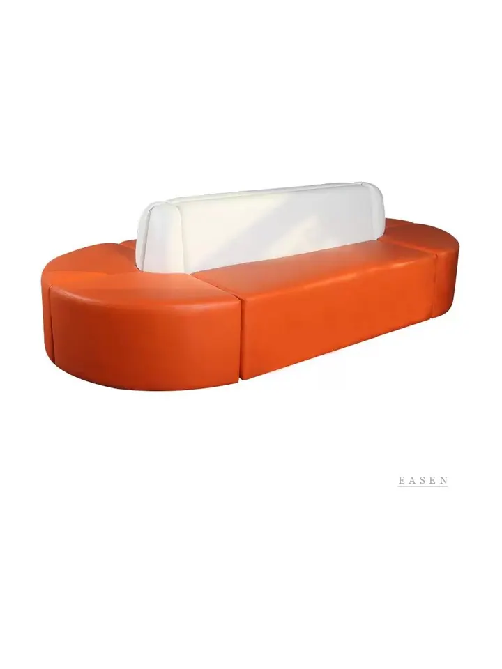 Curved Orange Island Booth — Restaurant Booth seating