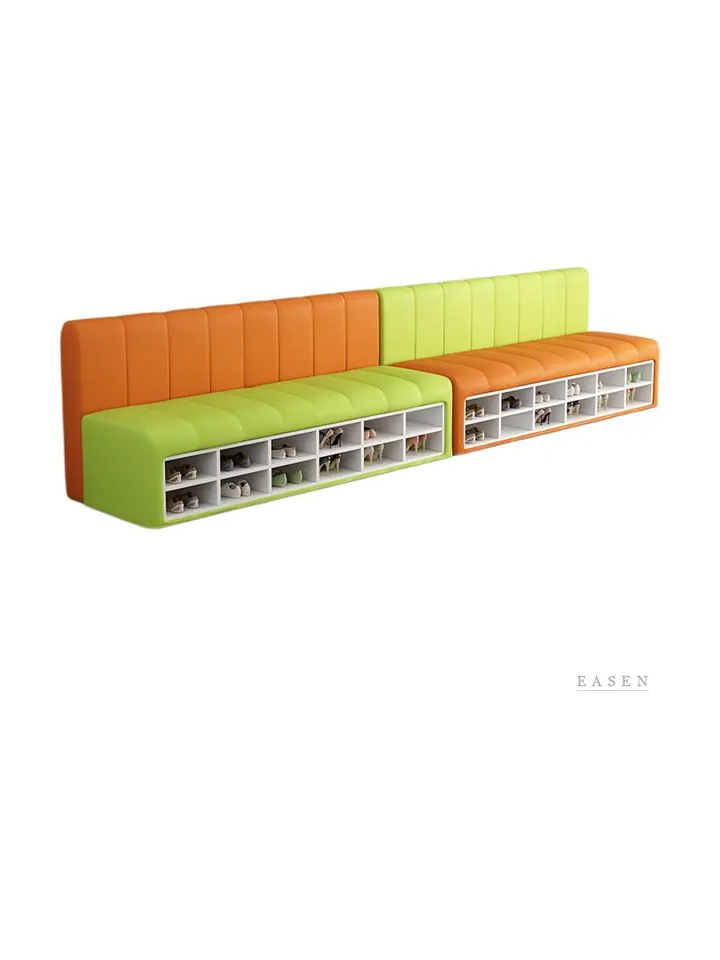 Open-Shelf Orange Bench — Restaurant Chair