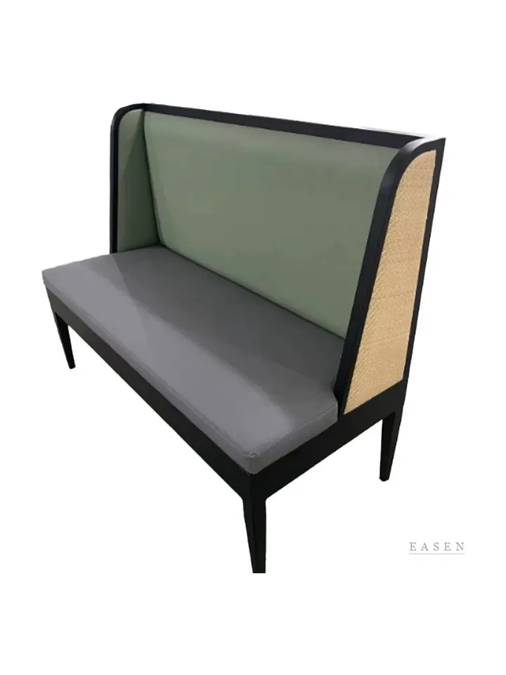 Rattan-Side High-Curve Booth — Restaurant Booth seating