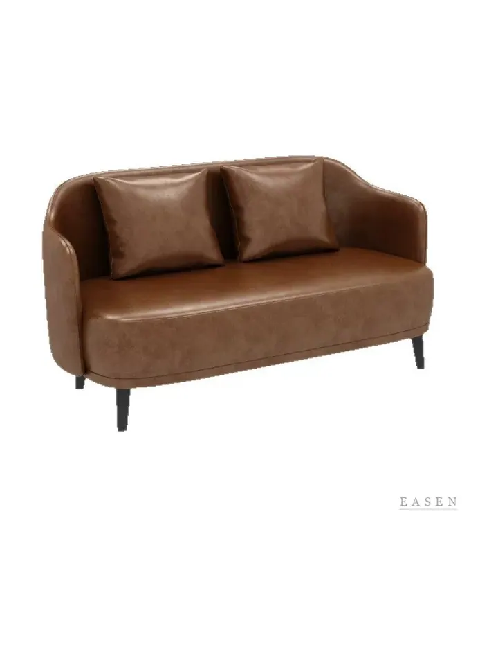 Compact Rounded-Arm Sofa — Restaurant Booth seating