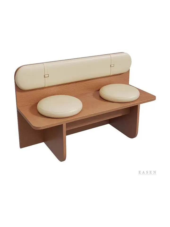 Round-Cushion Wood Booth — Restaurant Booth seating