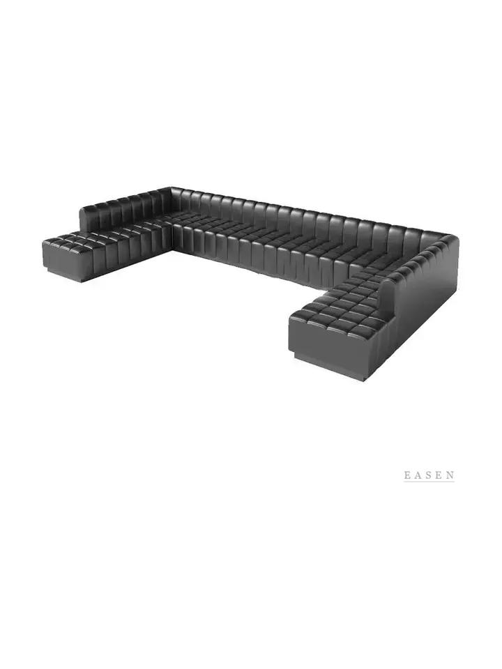 Black Tufted U-Shaped Booth — Restaurant Booth seating