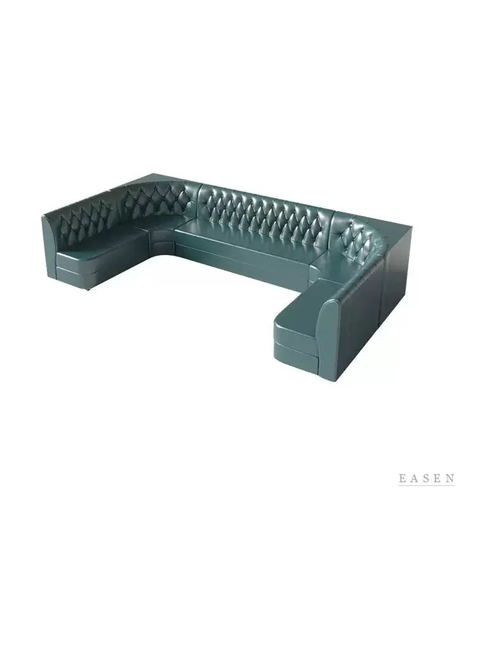 Button-Tufted U-Shaped Corner Booth — Restaurant Booth seating