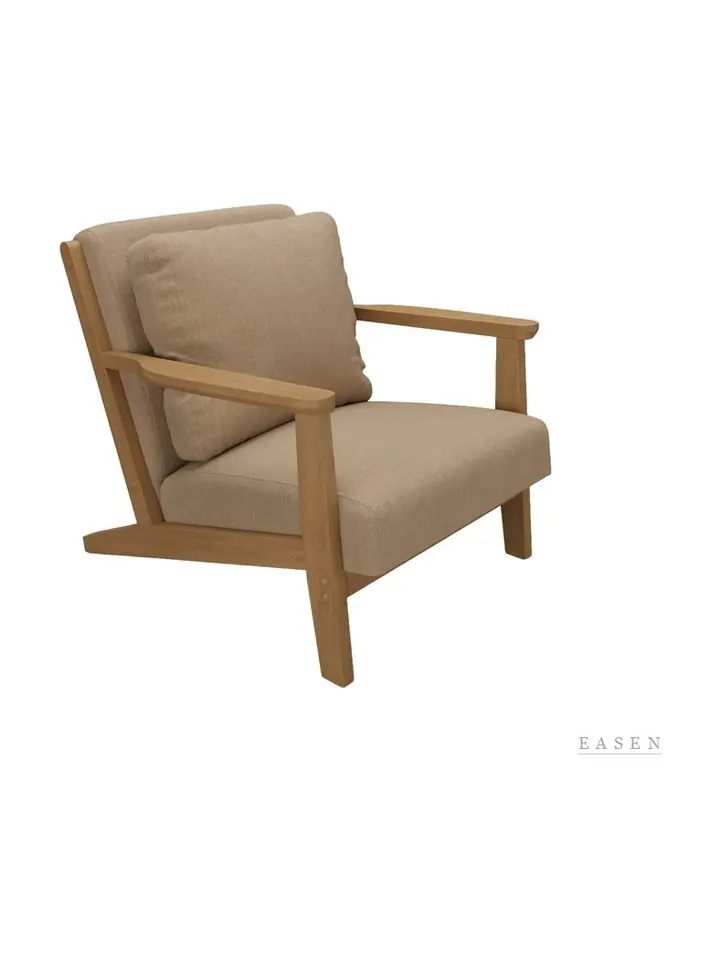 Angled-Frame Wood Lounge Chair — Café Chair