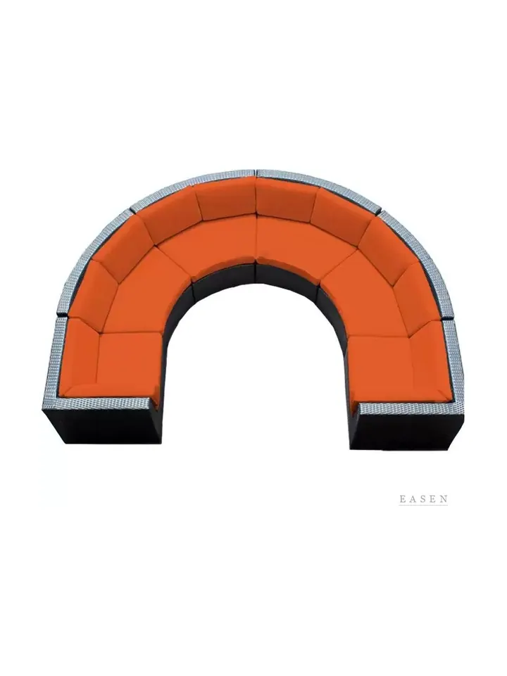 Orange Horseshoe Banquette — Restaurant Booth seating