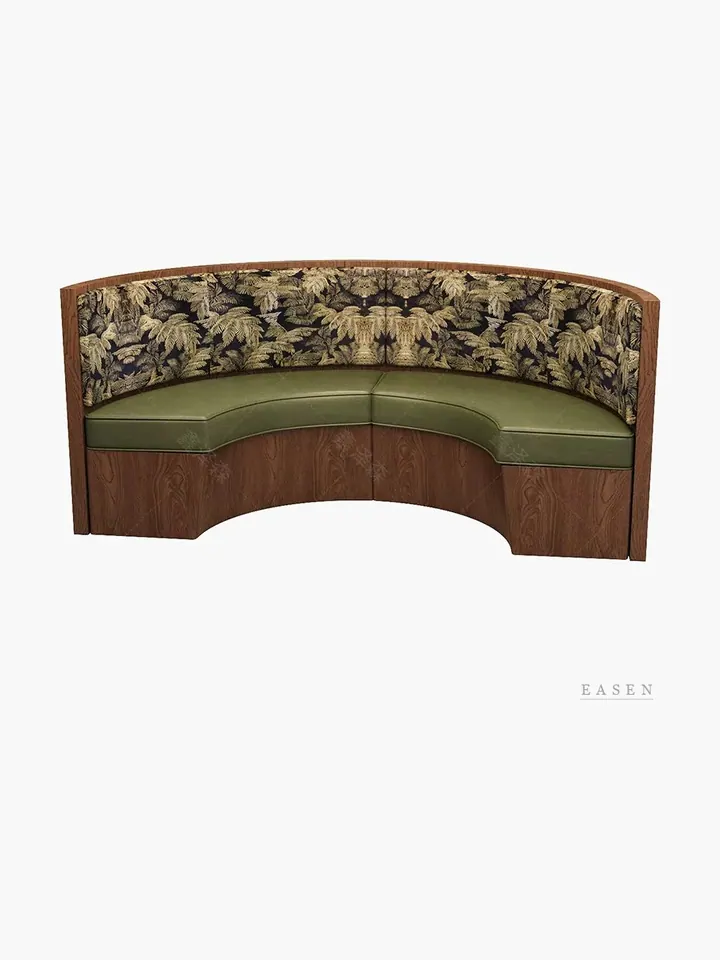 Botanical-Back Curved Banquette — Restaurant Booth seating