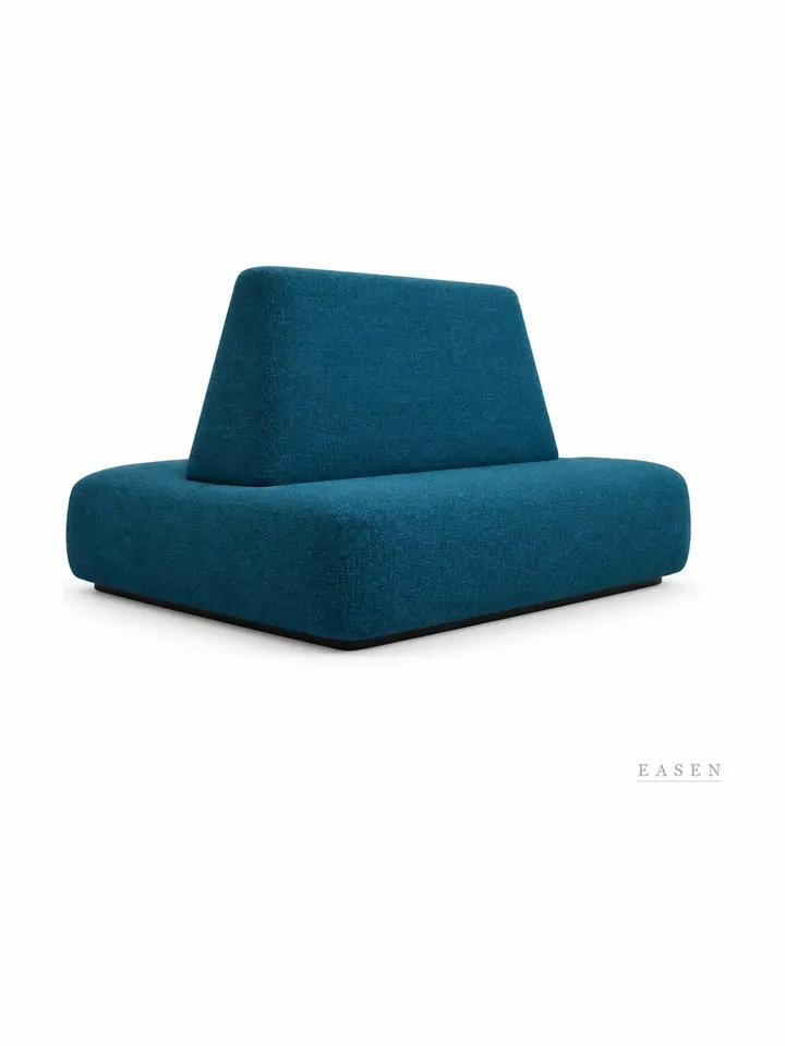 Trapezoid-Back Teal Boucle Seat — Restaurant Chair