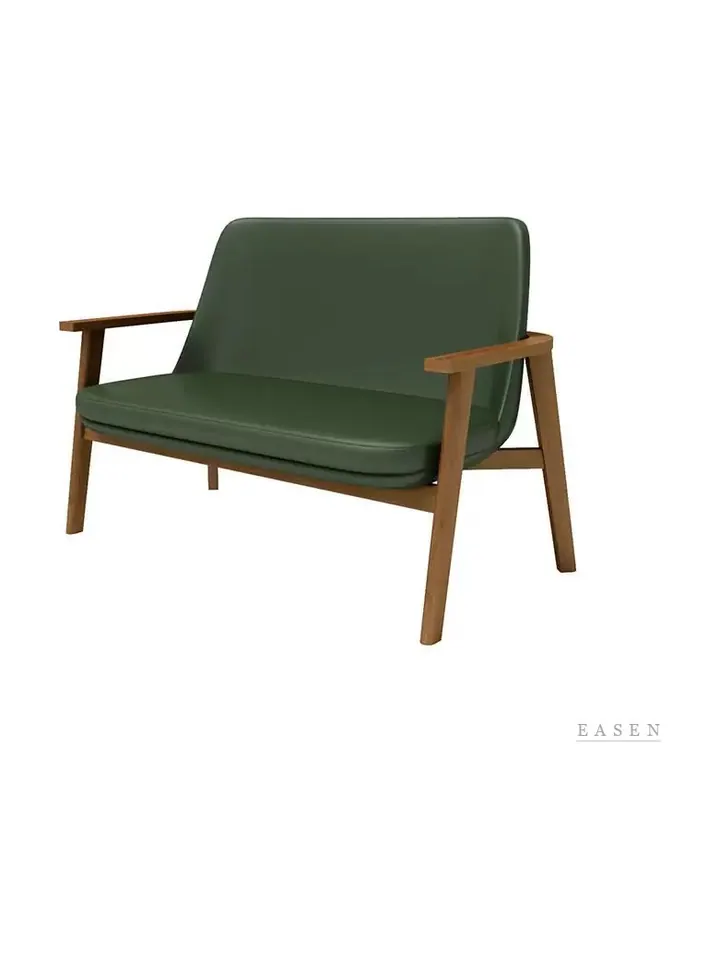 Reclined Green Leather Sofa — Restaurant Booth seating