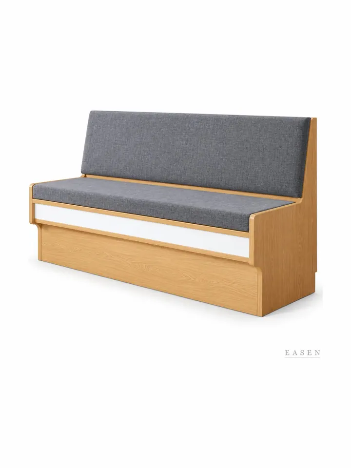 White-Strip Oak Box Booth — Restaurant Booth seating