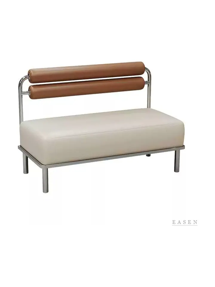 Twin-Bolster Chrome Booth — Restaurant Booth seating