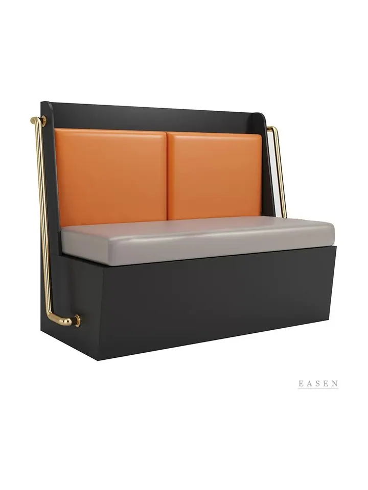 Brass-Rail Two-Panel Booth — Restaurant Booth seating