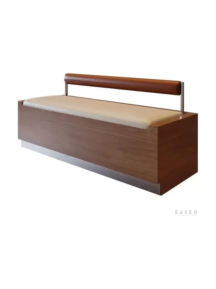 Single-Bolster Walnut Box Booth — Restaurant Booth seating